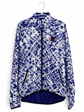 Vintage InSport High-Visibility Blue Reflective Running Jacket – Size Medium EUC